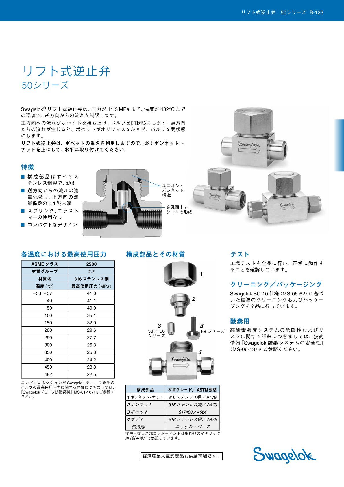 リフト式逆止弁 50シリーズ