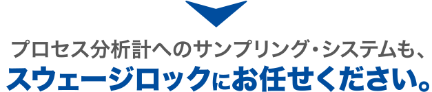 プロセス分析計へのサンプリング・システムも、スウェージロックにお任せください。